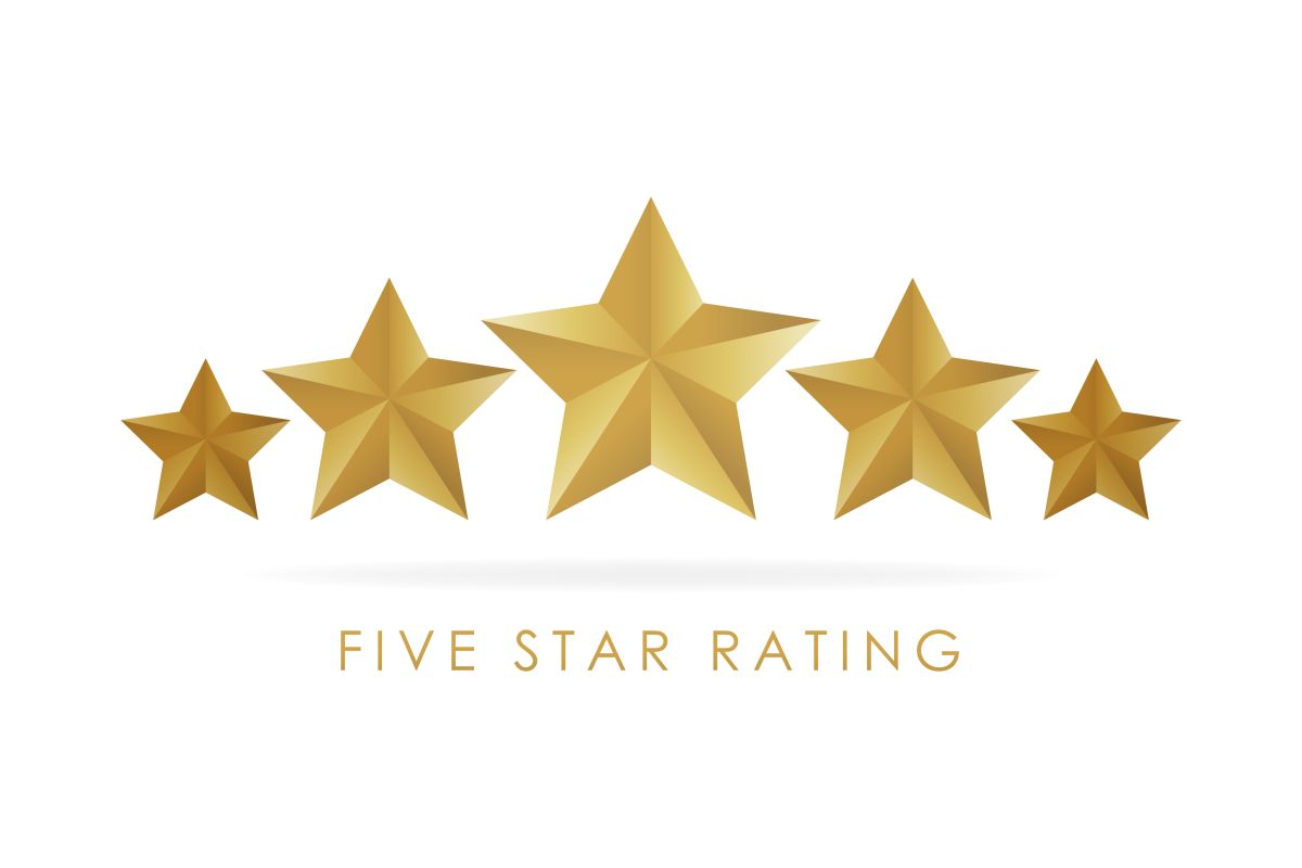 graphic of 5 gold stars